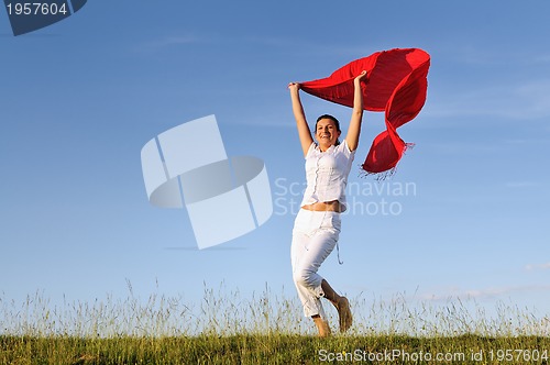 Image of woman meadow scarf 