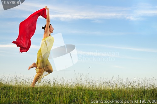 Image of woman meadow scarf 