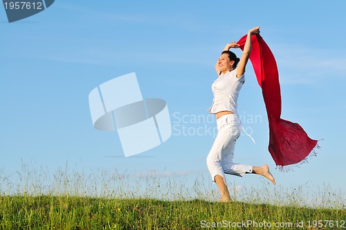 Image of woman meadow scarf 