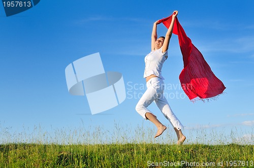 Image of woman meadow scarf 