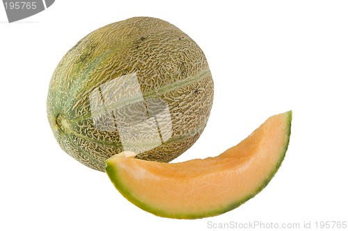 Image of Whole and slice of Australian rockmelon