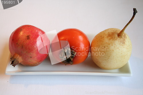 Image of Pomegranate,Persimmon, and Nashi-pear