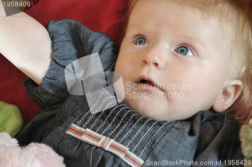 Image of cute little baby closeup portrait