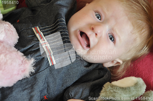 Image of cute little baby closeup portrait