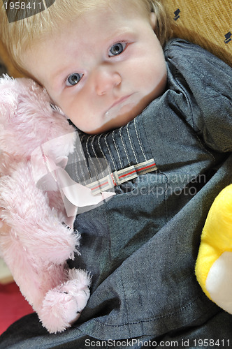 Image of cute little baby closeup portrait