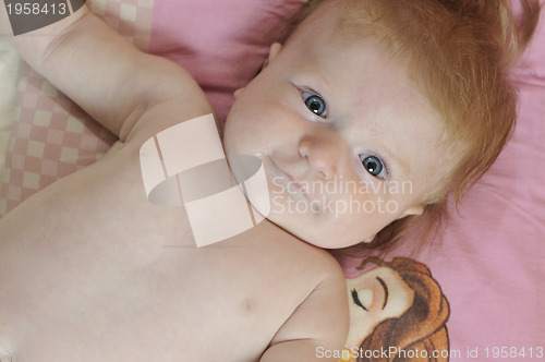 Image of cute little baby closeup portrait