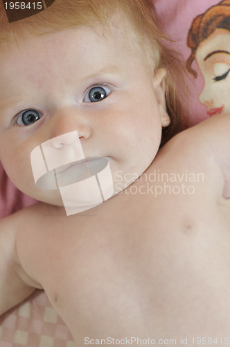 Image of cute little baby closeup portrait