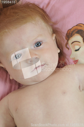 Image of cute little baby closeup portrait