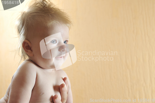 Image of cute little baby closeup portrait