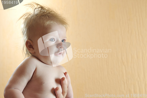 Image of cute little baby closeup portrait