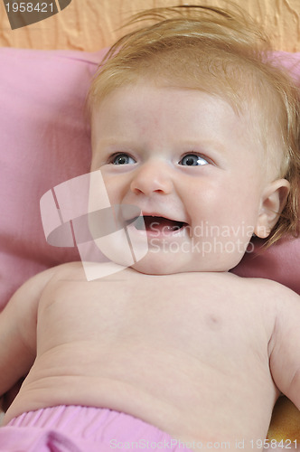 Image of cute little baby closeup portrait