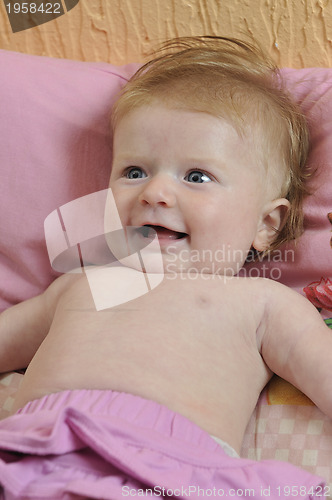 Image of cute little baby closeup portrait