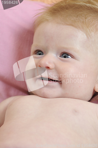 Image of cute little baby closeup portrait