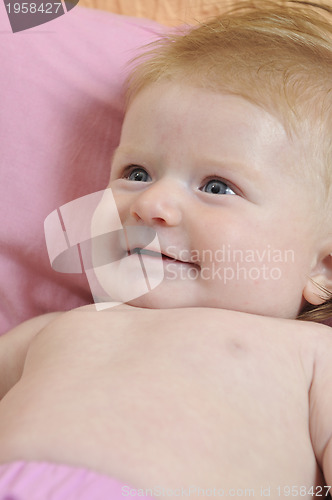 Image of cute little baby closeup portrait