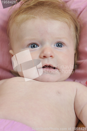 Image of cute little baby closeup portrait