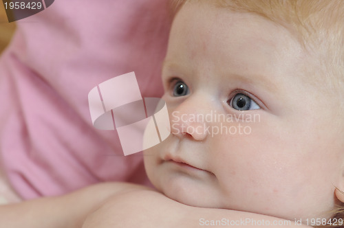 Image of cute little baby closeup portrait