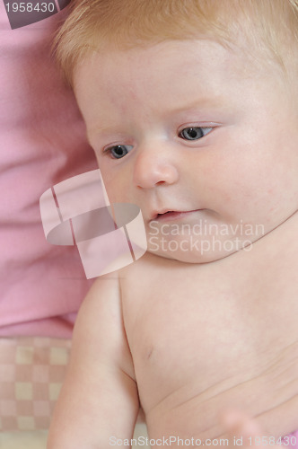 Image of cute little baby closeup portrait