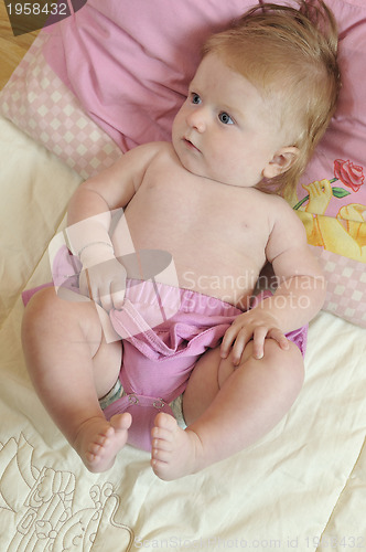 Image of cute little baby closeup portrait