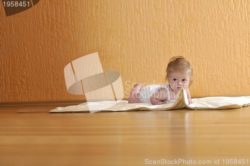 Image of cute little baby closeup portrait