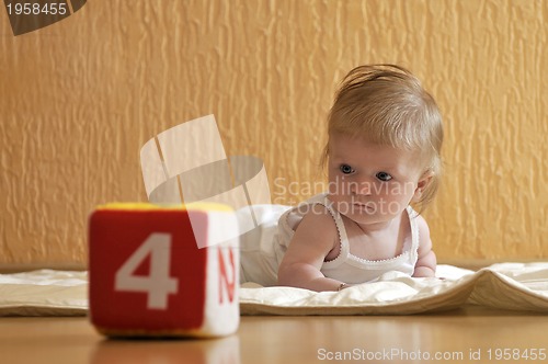 Image of cute little baby closeup portrait