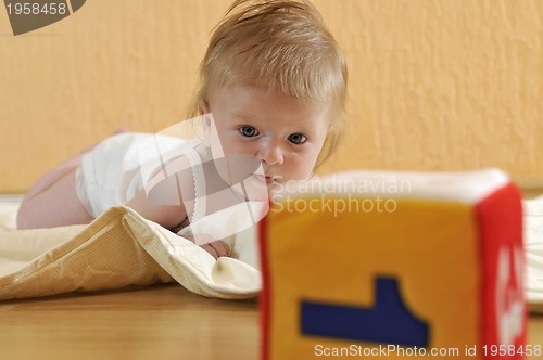 Image of cute little baby closeup portrait