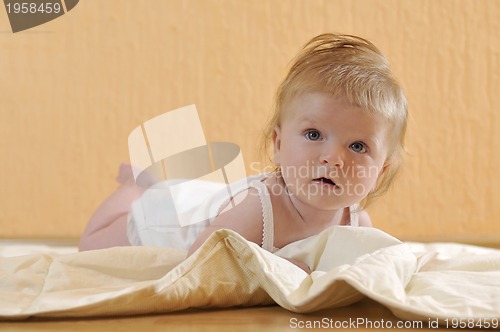 Image of cute little baby closeup portrait