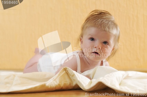 Image of cute little baby closeup portrait