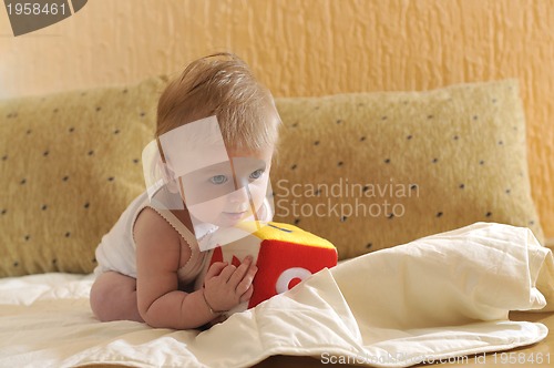 Image of cute little baby closeup portrait