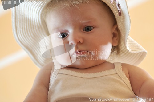 Image of cute little baby closeup portrait