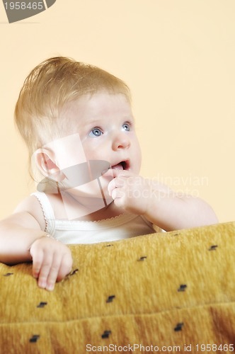 Image of cute little baby closeup portrait