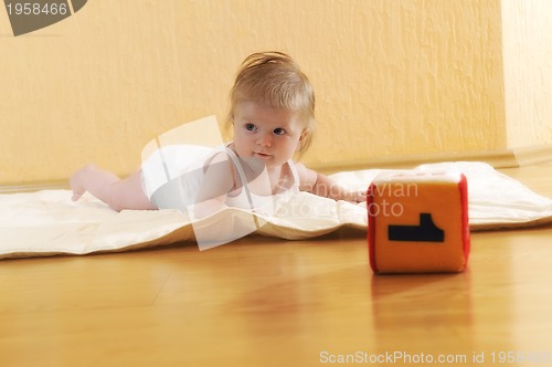 Image of cute little baby closeup portrait