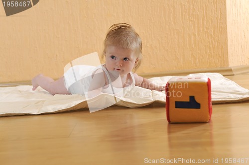 Image of cute little baby closeup portrait