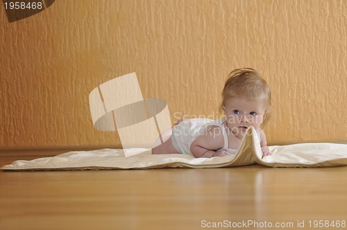 Image of cute little baby closeup portrait