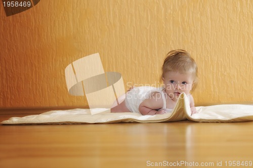 Image of cute little baby closeup portrait