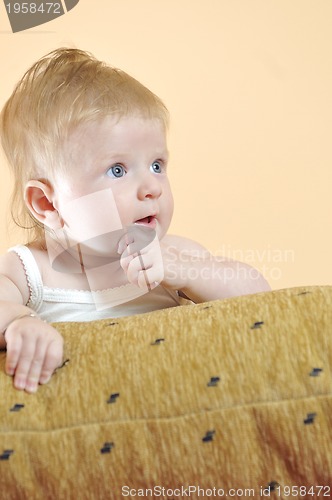 Image of cute little baby closeup portrait