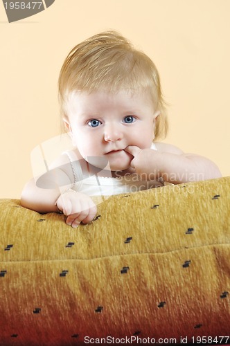 Image of cute little baby closeup portrait