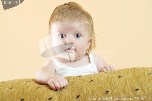 Image of cute little baby closeup portrait