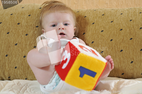 Image of cute little baby closeup portrait