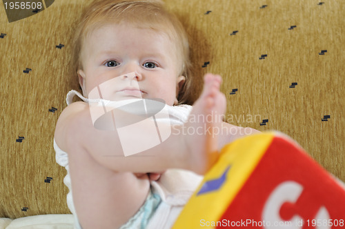 Image of cute little baby closeup portrait