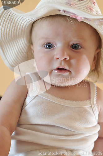 Image of cute little baby closeup portrait