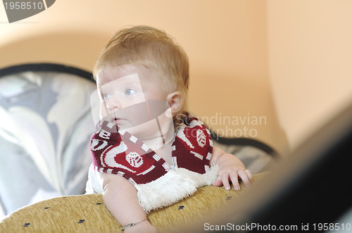 Image of cute little baby closeup portrait