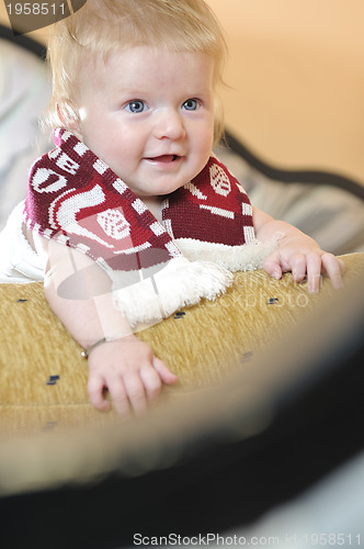 Image of cute little baby closeup portrait