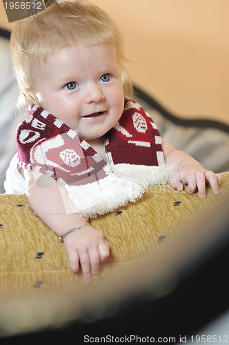 Image of cute little baby closeup portrait