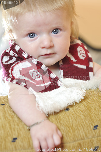 Image of cute little baby closeup portrait