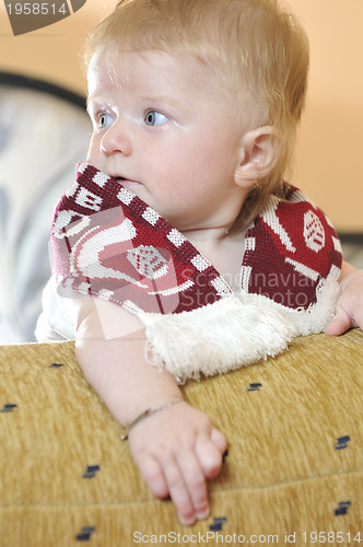 Image of cute little baby closeup portrait