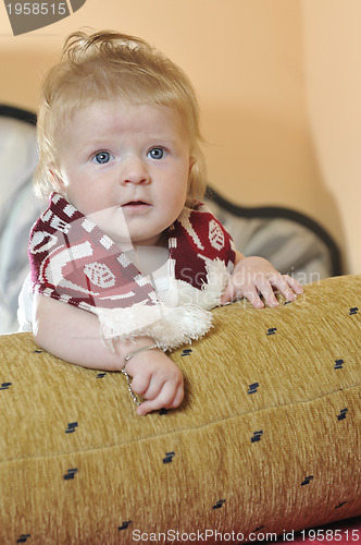 Image of cute little baby closeup portrait