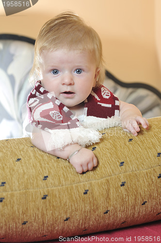 Image of cute little baby closeup portrait