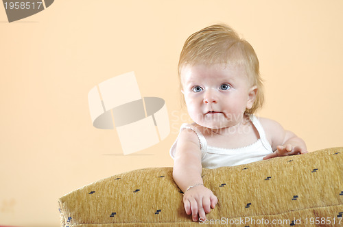 Image of cute little baby closeup portrait