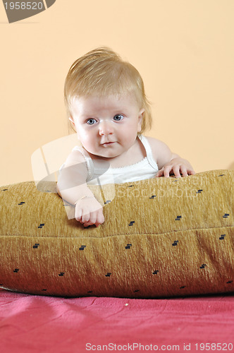 Image of cute little baby closeup portrait
