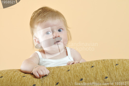 Image of cute little baby closeup portrait